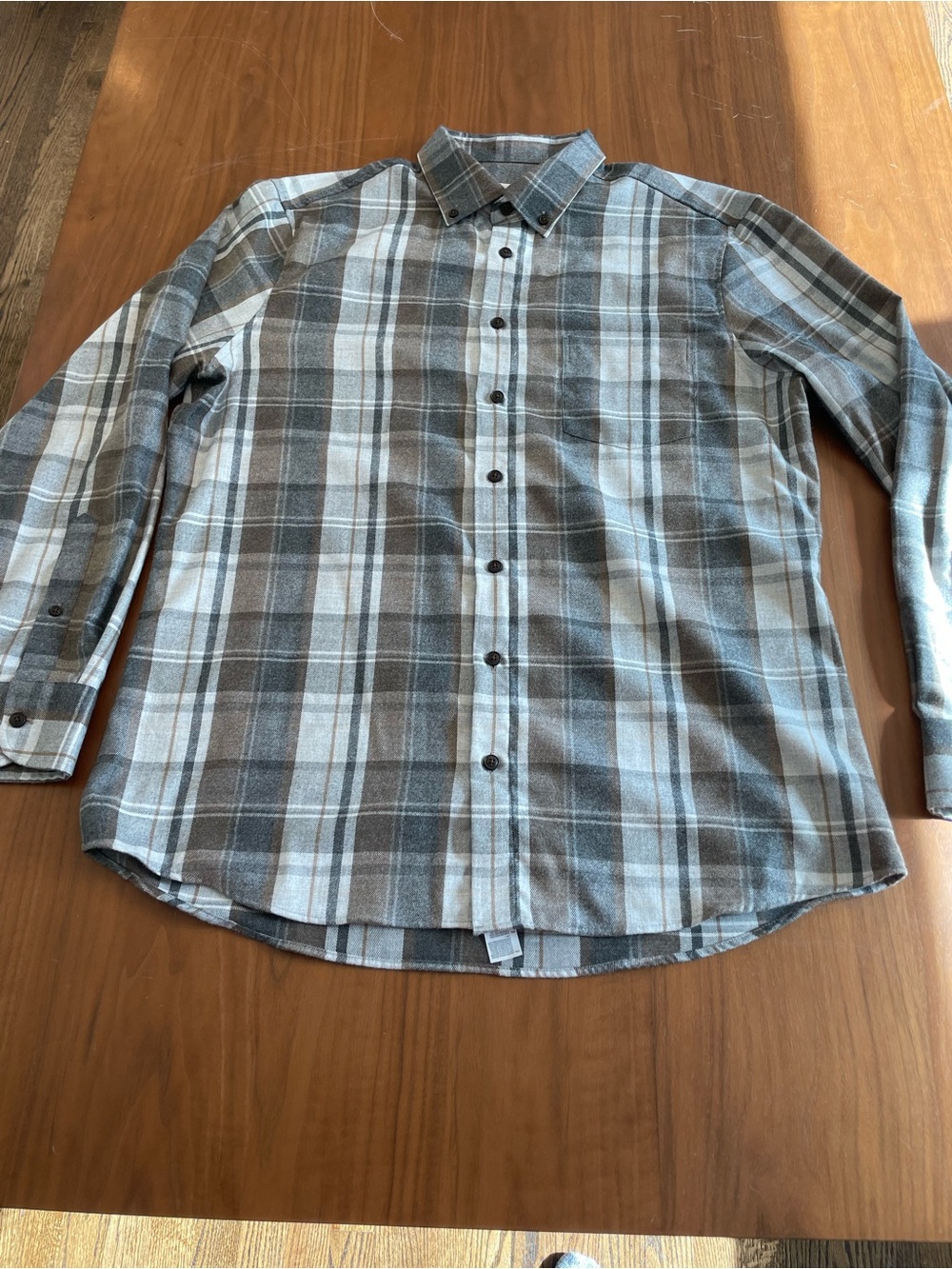Haupt Men's Gray & Brown Plaid Long-Sleeve Button-Down Shirt